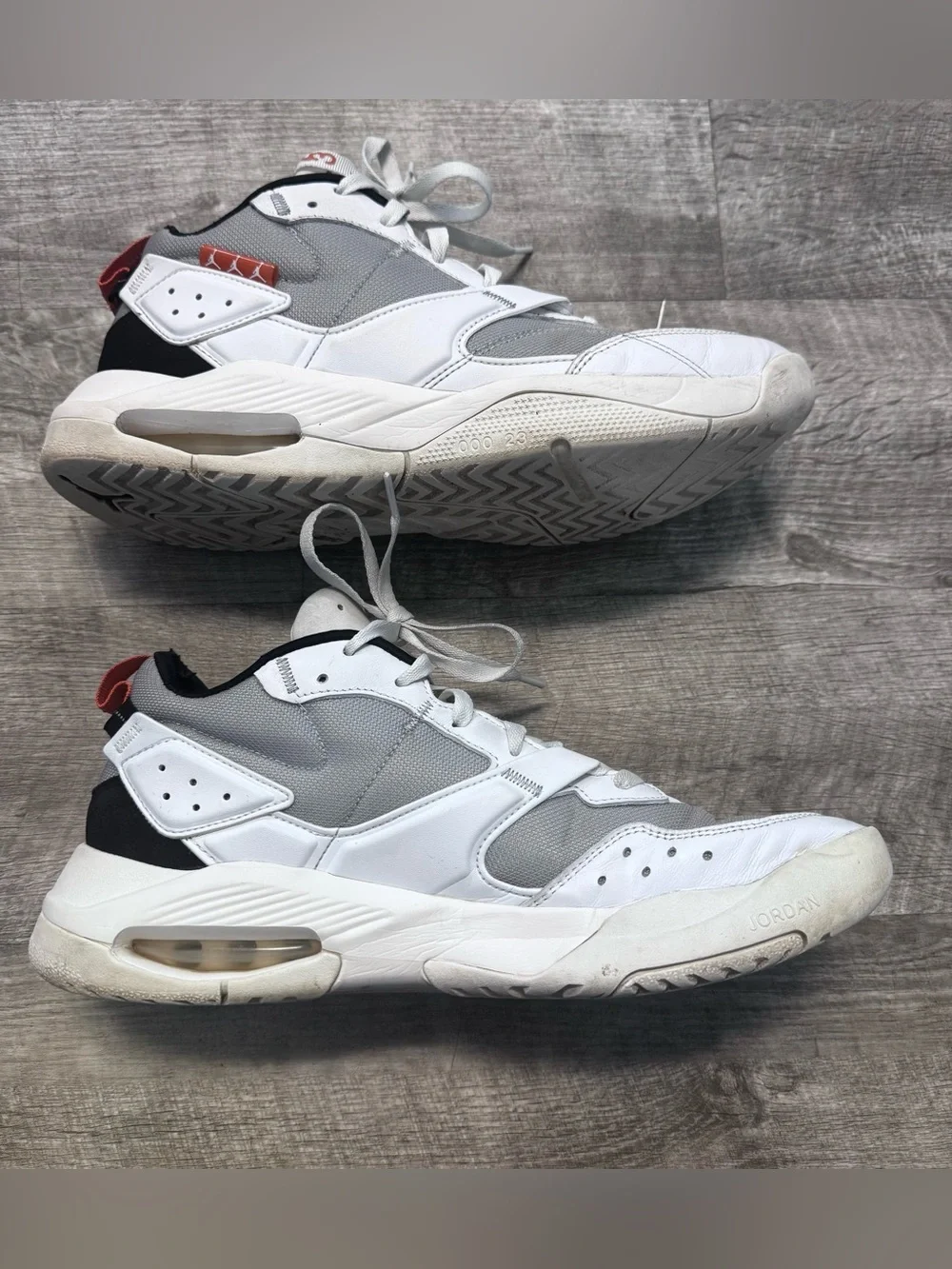 Jordan Men's Gray, White & Red Low-Top Sneakers